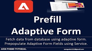 AEM Forms 13  Prefill adaptive form data from database [upl. by Ffej532]