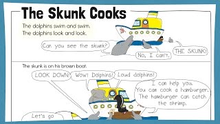 Kids Reading Practice  The Skunk Cooks Story 11  TRW Readers 2 [upl. by Marl616]