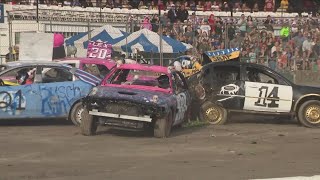 Demolition derby wraps up Erie County Fair [upl. by Cote381]