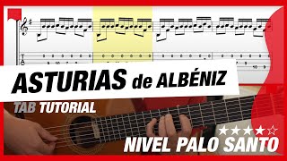 Asturias de Albéniz Guitarra 💃  Guia de estudio  Partitura  TAB [upl. by Trebma31]