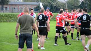 Ekstraliga rugbyBójka Budowlani SA Posnania Poznań 14 09 2014 [upl. by Dnomsad]