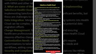 Salesforce Health Cloud interview questions and answers interview salesforcefighters [upl. by Hteb]