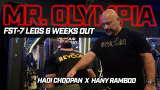 6 weeks out MR Olympia Hadi Choopan X Hany Rambod  FST7 Legs [upl. by Annahvas450]