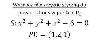 Płaszczyzna styczna do powierzchni cz1 [upl. by Alys]