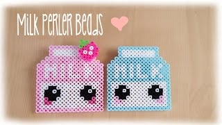 Kawaii Milk Perler Bead Crafting Tutorial [upl. by Malamut]