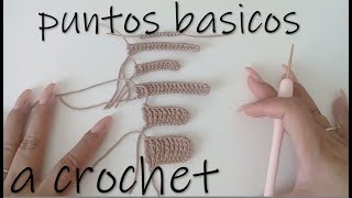 Clase 1 Puntos basicos a crochet  curso basico de crochet para principiante [upl. by Aivonas]