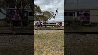 TRAINS AM22 Passenger carsH sets the first one is on the rails at SteamRangers Goolwa depot [upl. by Yruam]