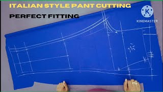 33 size slim fit pant cutting ✂️ hip formula full pant cutting Italian Style process [upl. by Ridley]