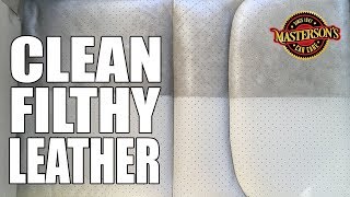 How To SUPER Clean Leather Seats  Mastersons Car Care  Detailing Tricks [upl. by Asiulairam68]