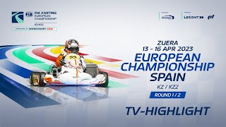 2023 FIA Karting European Championship Round 1 KZ KZ2 Zuera  Spain TV Highlight [upl. by Jayne]