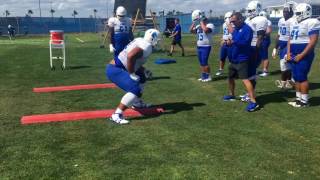 Massive 3star OT Daniel Faalele going through drills [upl. by Leik674]