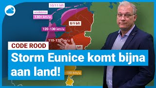 Stormupdate Code Rood voor storm Eunice [upl. by Feil305]