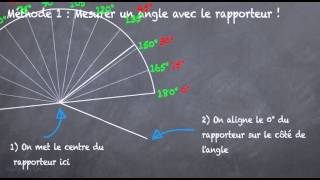 Angle comment mesurer avec le rapporteur  6eme [upl. by Svetlana]