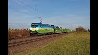 EcoRider HSL Bombardier Traxx 185 6426 mit Autotransportwagen bei Dieburg [upl. by Jair]