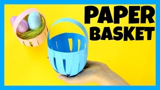 How to Make a Paper Basket  Easter paper craft idea [upl. by Anrev]