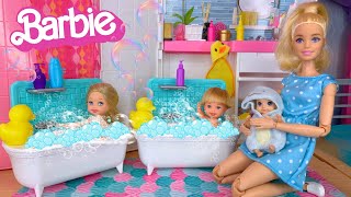 Barbie amp Ken Doll Family New Baby Bedtime Routine [upl. by Tonia]