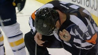 NHL Pucks Hitting the RefsLinesmen [upl. by Hege]