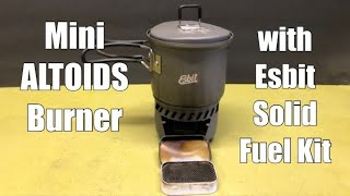 Mini Altoids Burner with Esbit Solid Fuel Cookset [upl. by Amlas]