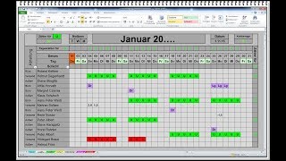 Urlaubsplaner Dienstplaner Schichtplaner Personalplaner Schichtplan Dienstplan MS Excel [upl. by Placidia937]