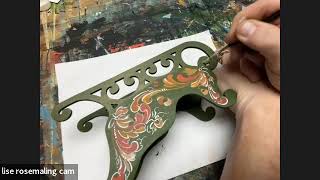 Painted Sleigh Detailing Fun  Telemark Rosemaling with Art of Lise Lorentzen  ASMR painting [upl. by Verada]