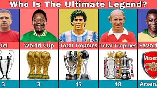 Comparison Pele vs Maradona vs Bobby Charlton vs Ferenc Puskas [upl. by Wehtam]