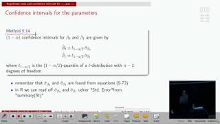 Lec 8E Hypothesis tests and confidence interval for the intercept and slope [upl. by Alyce]