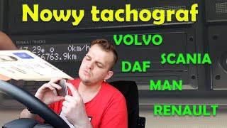 jak obsługiwać nowy tachograf cyfrowy VOLVO SCANIA DAF MAN RENAULT IVECO [upl. by Ardnac]