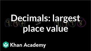 Comparing decimals difference in largest place value  Decimals  PreAlgebra  Khan Academy [upl. by Yemane157]