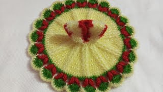 How to make woolen dress for kanha ji ll winter crochet flower dress for laddu gopal 🧿 viralvideo🧿 [upl. by Yeltnerb]