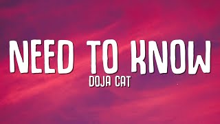 Doja Cat  Need To Know Lyrics [upl. by Schargel]