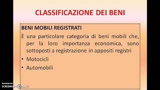 CLASSIFICAZIONE DEI BENI [upl. by Gena]