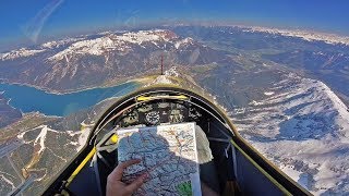 STRECKENFLUG mit WINDENSTART  Ka8  LOWI  Innsbruck  Tiroler Alpen [upl. by Edaj]