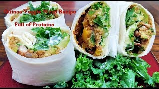 Quinoa VeggieWrap Recipe  Quinoa Avocado Kale Wrap [upl. by Alial]