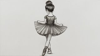 Ballerina drawing  ballerina dancing girl drawing  How to draw dancing girl easy dancing girl art [upl. by Ailee]