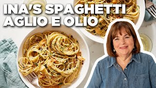 Ina Gartens 5Star Spaghetti Aglio e Olio  Barefoot Contessa  Food Network [upl. by Enelegna]