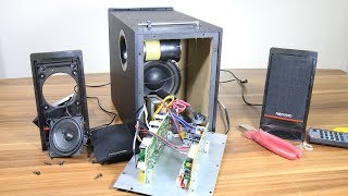 Look inside Microlab M700U PC multimedia 21 speakers [upl. by Ailadgim]