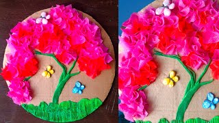 DIY Wall Hanging ll clay tree crafts ll cotton carry bag craft ideas ll home decor ideas ll [upl. by Eisteb]