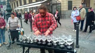 SPECIAL MUSIC PLAYED BY CRYSTAL GLASSES IN PRAGUE [upl. by Francisco]