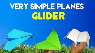 3 very simple glider planes  How to make a paper airplane  BEST Paper Airplane [upl. by Ahsinrev]