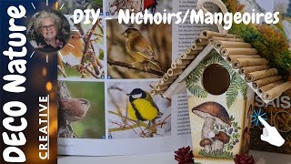 Technique du SERVIETTAGE sur BOIS MANGEOIRES NICHOIRS Spécial Jardin 🐦🌳DIY NATURE amp DECOUVERTE ©A63 [upl. by Horatia]