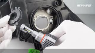 BEVINSEE  How to install F33 H4 9003 LED HEADLIGHT [upl. by Atsyrhc]