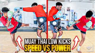 Muay Thai Low Kick Training Power vs Speed Which Works Best for You [upl. by Ellehcit]