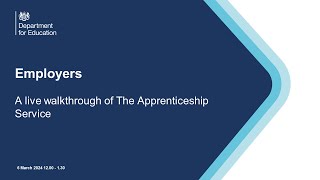 Employers A live walkthrough of The Apprenticeship Service [upl. by Carny460]