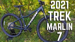 The BEST Marlin yet  2021 Trek Marlin 7 Hardtail Mountain Bike Review of Features and Weight [upl. by Enibas]