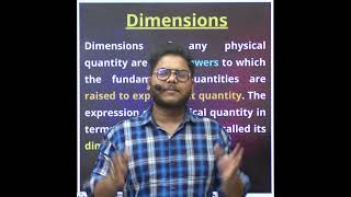 WHAT IS DIMENSIONAL FORMULA❓ DEFINITION OF DIMENSION 🔥 unitsandmeasurements physics shorts [upl. by Breban]