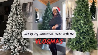 🎄🎄Christmas Decorate with Me  Setting Up My Christmas Trees  Christmas 2024  Vlogmas [upl. by Celio892]