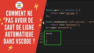 Comment ne pas avoir de sauts de ligne automatique dans Visual Studio Code [upl. by Duquette366]