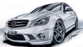 Mercedes C63 AMG drawing by Adonis Alcici [upl. by Alag]