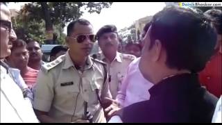 BJP Leader Fighting with DSP over Helmet [upl. by Nhguavad134]