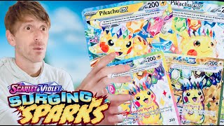 How Many Pikachu ex Are in 400 Booster Packs of Surging Sparks [upl. by Essyle]